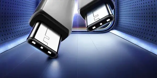 Close view of Type-C connectors