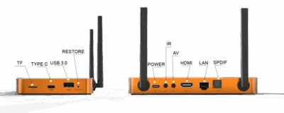 Front and rear ports on the SuperBox S7 Prime