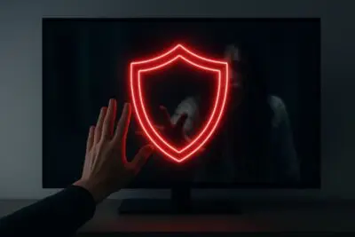 Parental control protection illustrated on a television