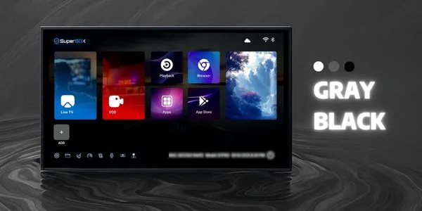 Redesigned gray-and-black SuperBox S7 Pro interface