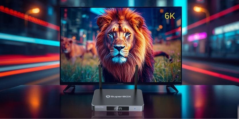 SuperBox S7 Ultra connected to a compatible 6K display