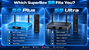 SuperBox S8 Plus vs S8 Ultra storage remote Multi-View and price differences